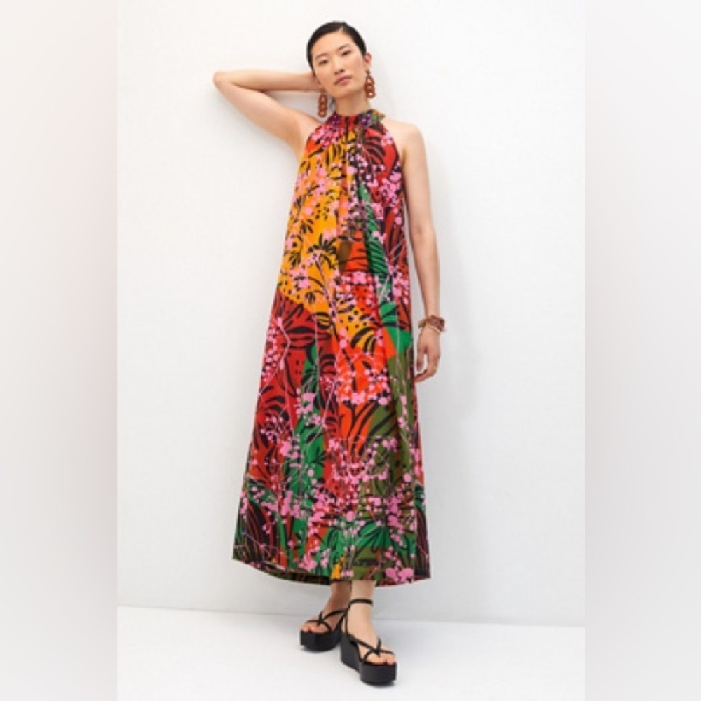 Roopa Pemmaraju Anthropologie Halter Maxi Dress (120)